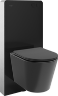 Mexen Rico nástěnná WC sada s pneumatickým rámem Tex Air G s WC mísou Tornado a pomalu klesající deskou, černý mat