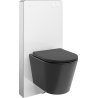 Mexen Rico nástěnná WC sada pneumatický rám Tex Air G s WC mísou a pomalu zavírajícím sedátkem, černý mat