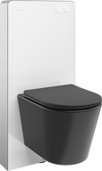 Mexen Rico nástěnná WC sada pneumatický rám Tex Air G s WC mísou a pomalu zavírajícím sedátkem, černý mat