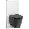 Mexen Rico nástěnná WC sada pneumatický rám Tex Air G s WC miskou Tornado a pomalu padající deskou, černý mat