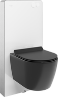 Mexen Carmen nástěnná WC sada pneumatický rám Tex Air G s WC mísou a pomalu zavírací deskou, černý mat
