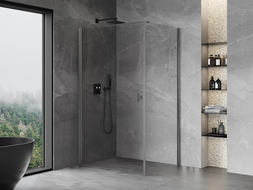 Mexen Mist-B sprchový kout 80 x 120 cm, čirý, kartáčovaný gun gray - 8A2T-080-120-66-00