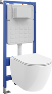 Mexen Lena podomítkový WC set s pneumatickým rámem Tex Air Slim s WC 2.0 a pomalu zavírajícím prkénkem, bílá