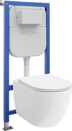 Mexen Lena podomítková WC sada Tex E s WC mísou 2.0 a pomalým sklápěním, bílá - 61093022L4000