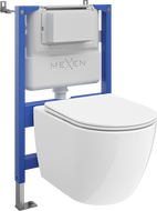 Mexen Lena sada podomítkového WC s pneumatickým rámem Tex Air XS-F s toaletní mísou 2.0 Tornado a pomalu klesající