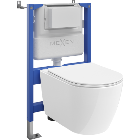 Mexen Rico podomítková WC souprava s pneumatickým rámem Tex Air XS-F s toaletou 2.0 Tornado a pomalu sklápěcím prkénkem,