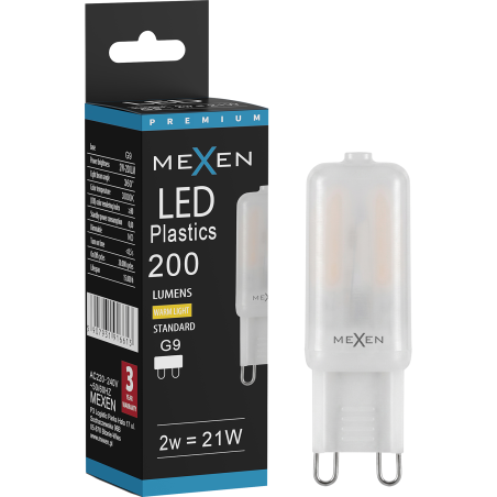 Mexen Aura Žárovka LED G9, 2W, Teplá - 3000K, 200 lm - L120-G9-0230-01