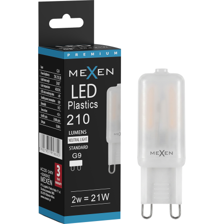 Mexen Aura LED žárovka G9, 2W, Neutrální - 4000K, 210 lm - L120-G9-0240-01