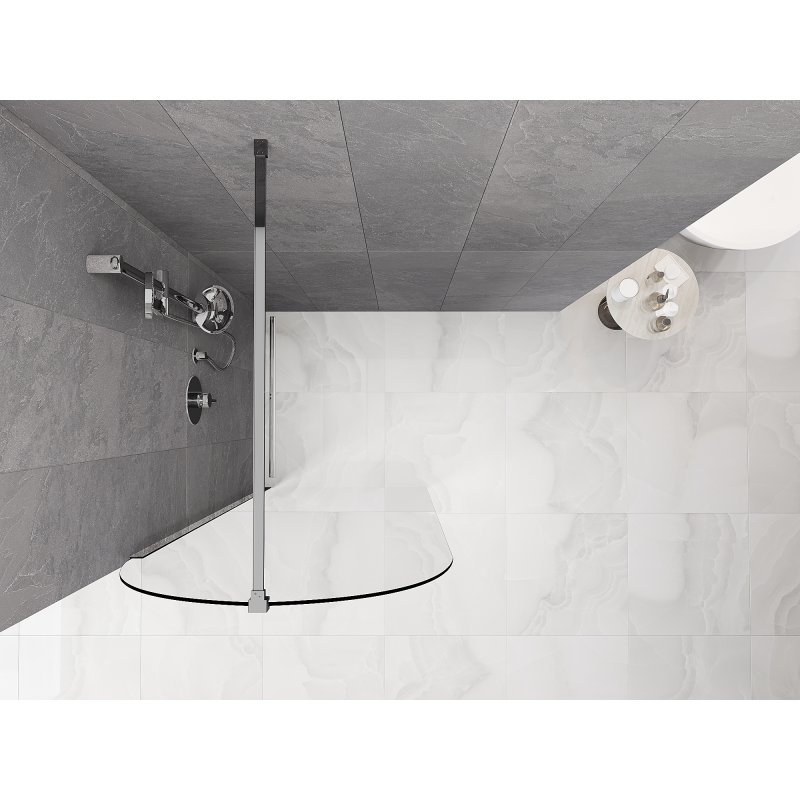 Mexen Kioto-Q sprchová stěna Walk-in 80 x 200 cm, transparentní 8 mm, chrom - 800-080-101-01-00-Q