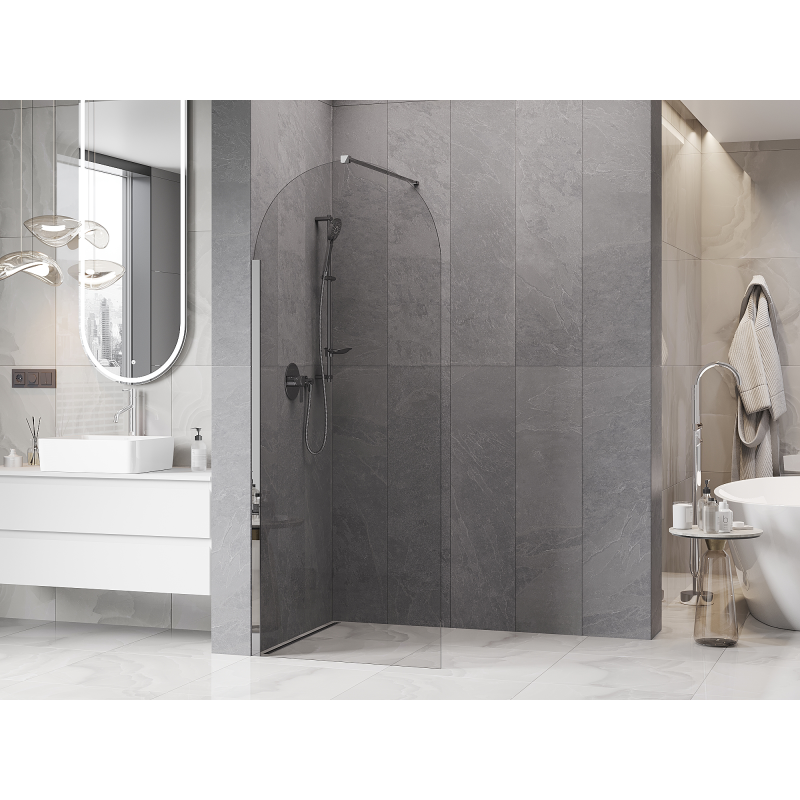 Mexen Kioto-Q sprchová stěna Walk-in 80 x 200 cm, transparentní 8 mm, chrom - 800-080-101-01-00-Q