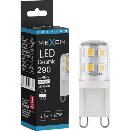Mexen Aura LED žárovka G9, 2,5W, Neutrální - 4000K, 290 lm - L121-G9-0240-01
