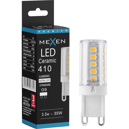 Mexen Aura LED žárovka G9, 3,5W, Neutrální - 4000K, 410 lm - L121-G9-0340-01