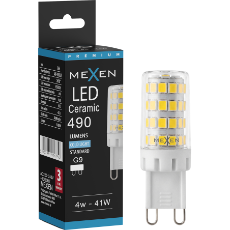 Mexen Aura LED žárovka G9, 4W, Studená - 6500K, 490 lm - L121-G9-0465-01