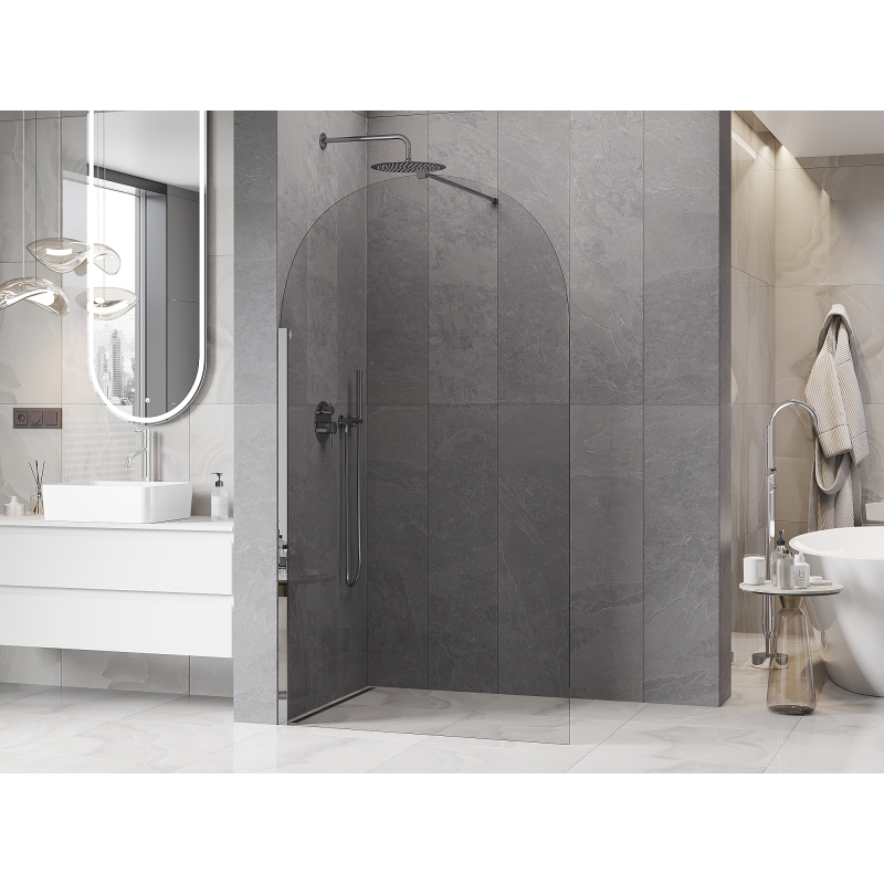 Mexen Kioto-Q sprchová zástěna Walk-in 100 x 200 cm, transparentní 8 mm, chrom - 800-100-101-01-00-Q