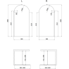 Mexen Kioto-Q sprchová zástěna Walk-in 100 x 200 cm, transparentní 8 mm, chrom - 800-100-101-01-00-Q