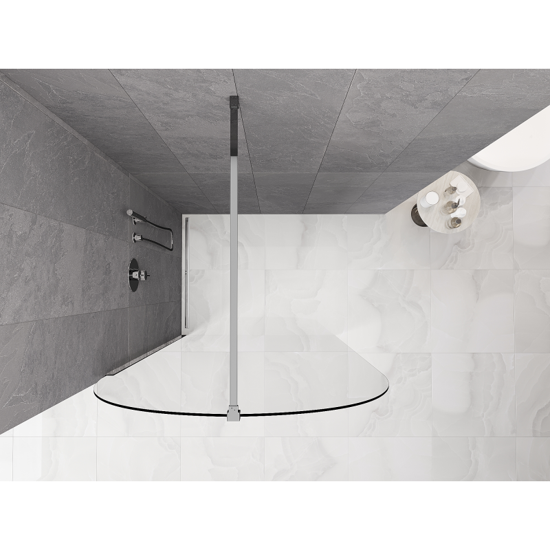 Mexen Kioto-Q sprchová stěna Walk-in 110 x 200 cm, transparentní 8 mm, chrom - 800-110-101-01-00-Q