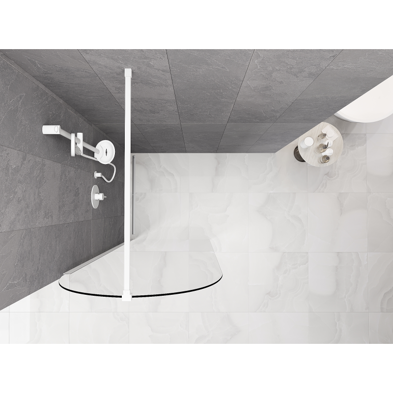 Mexen Kioto-Q sprchová stěna Walk-in 80 x 200 cm, transparentní 8 mm, bílá - 800-080-101-20-00-Q