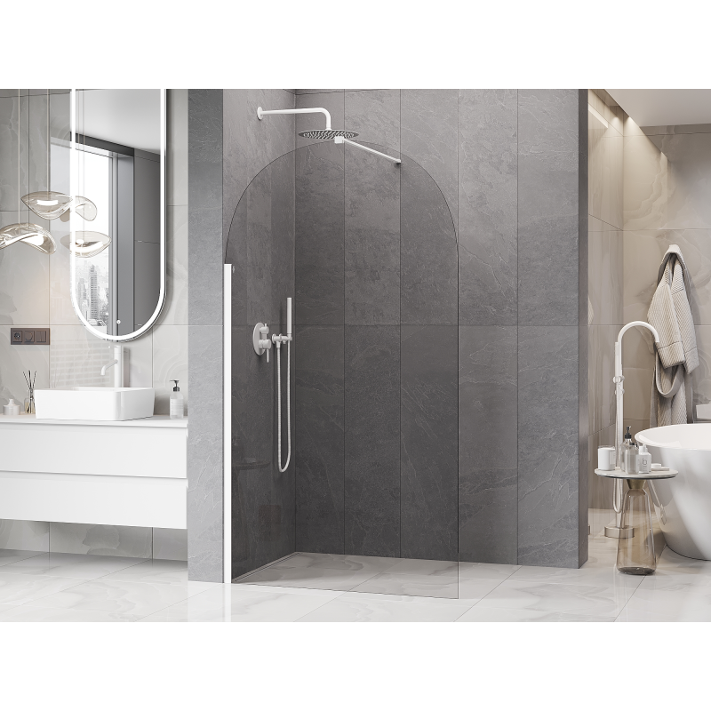 Mexen Kioto-Q sprchová stěna Walk-in 120 x 200 cm, transparentní 8 mm, bílá - 800-120-101-20-00-Q