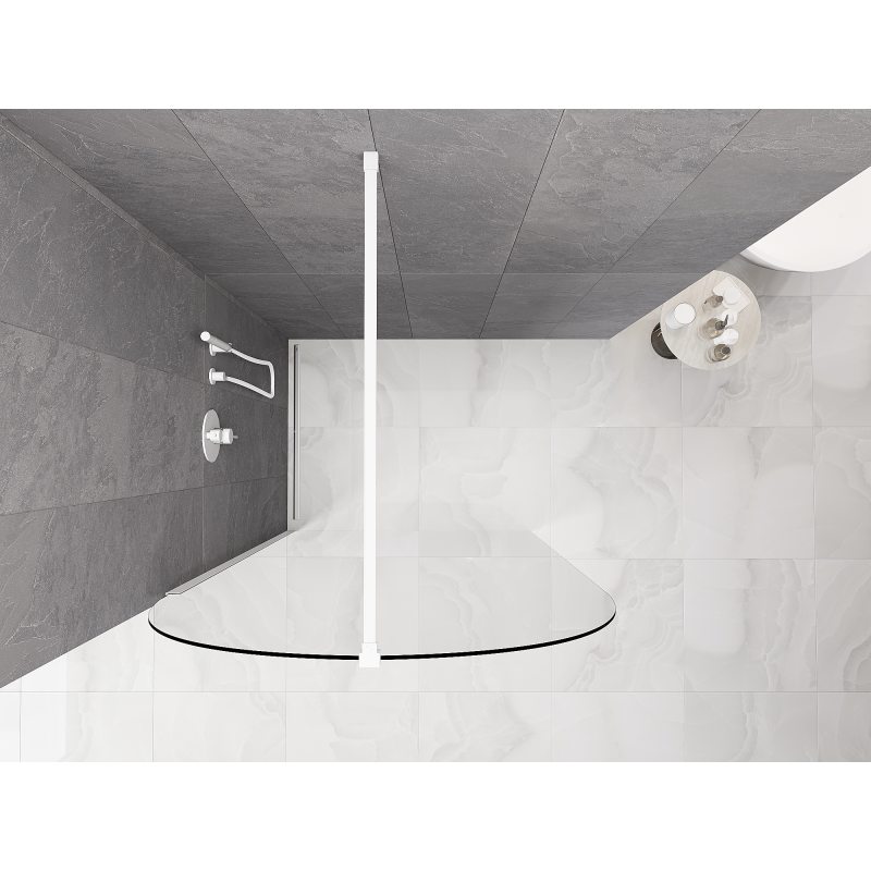 Mexen Kioto-Q sprchová stěna Walk-in 120 x 200 cm, transparentní 8 mm, bílá - 800-120-101-20-00-Q