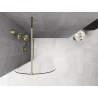 Mexen Kioto-Q sprchová stěna Walk-in 80 x 200 cm, transparentní 8 mm, zlatá - 800-080-101-50-00-Q