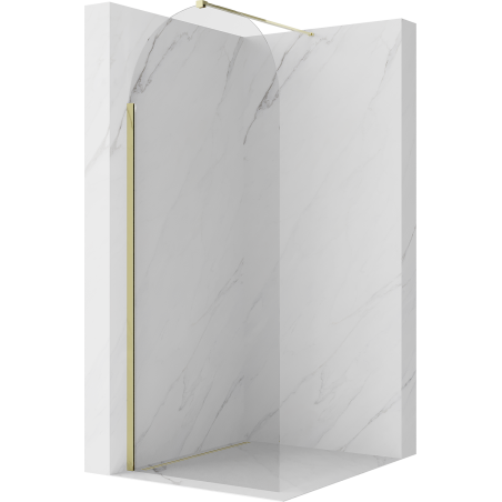 Mexen Kioto-Q Sprchová stěna Walk-in 90 x 200 cm, transparentní 8 mm, zlatá - 800-090-101-50-00-Q