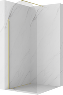 Mexen Kioto-Q sprchová stěna Walk-in 80 x 200 cm, transparentní 8 mm, zlatá kartáčovaná - 800-080-101-55-00-Q