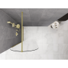 Mexen Kioto-Q sprchová stěna Walk-in 80 x 200 cm, transparentní 8 mm, zlatá kartáčovaná - 800-080-101-55-00-Q