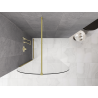 Mexen Kioto-Q sprchová stěna Walk-in 120 x 200 cm, transparentní 8 mm, zlatá kartáčovaná - 800-120-101-55-00-Q