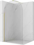 Mexen Kioto-Q sprchová stěna Walk-in 120 x 200 cm, transparentní 8 mm, zlatá kartáčovaná - 800-120-101-55-00-Q