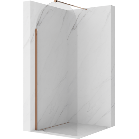 Mexen Kioto-Q sprchová stěna Walk-in 80 x 200 cm, transparentní 8 mm, růžové zlato - 800-080-101-60-00-Q