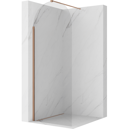 Mexen Kioto-Q Sprchová stěna Walk-in 80 x 200 cm, průhledná 8 mm, kartáčovaná měď - 800-080-101-65-00-Q