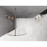 Mexen Kioto-Q Sprchová stěna Walk-in 80 x 200 cm, průhledná 8 mm, kartáčovaná měď - 800-080-101-65-00-Q