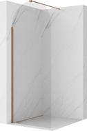 Mexen Kioto-Q sprchová stěna Walk-in 90 x 200 cm, transparentní 8 mm, kartáčovaná měď - 800-090-101-65-00-Q