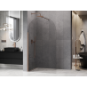Mexen Kioto-Q sprchová zástěna Walk-in 100 x 200 cm, průhledná 8 mm, kartáčovaná měď - 800-100-101-65-00-Q