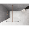 Mexen Kioto-Q sprchová zástěna Walk-in 100 x 200 cm, průhledná 8 mm, kartáčovaná měď - 800-100-101-65-00-Q