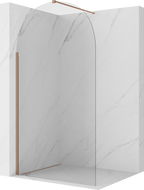 Mexen Kioto-Q sprchová stěna Walk-in 110 x 200 cm, transparentní 8 mm, kartáčovaná měď - 800-110-101-65-00-Q