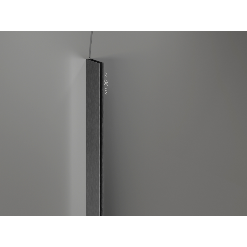 Mexen Kioto-Q sprchová stěna Walk-in 100 x 200 cm, transparentní 8 mm, kartáčovaná šedá zbraň - 800-100-101-66-00-Q