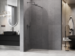 Mexen Kioto-Q sprchová stěna Walk-in 100 x 200 cm, transparentní 8 mm, kartáčovaná šedá zbraň - 800-100-101-66-00-Q