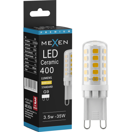Mexen Aura Stmívatelná LED žárovka G9, 3,5W, Teplá - 3000K, 400 lm - L122-G9-0330-01