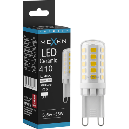 Mexen Aura Stmívatelná LED žárovka G9, 3,5W, Neutrální - 4000K, 410 lm - L122-G9-0340-01