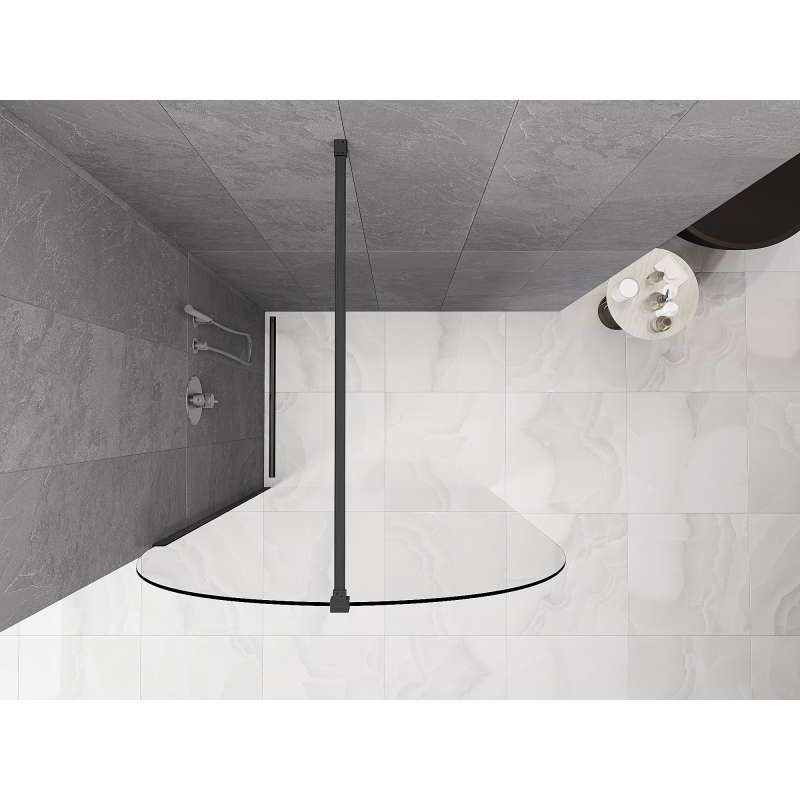 Mexen Kioto-Q sprchová stěna Walk-in 120 x 200 cm, transparentní 8 mm, kartáčovaná šedá pistole - 800-120-101-66-00-Q