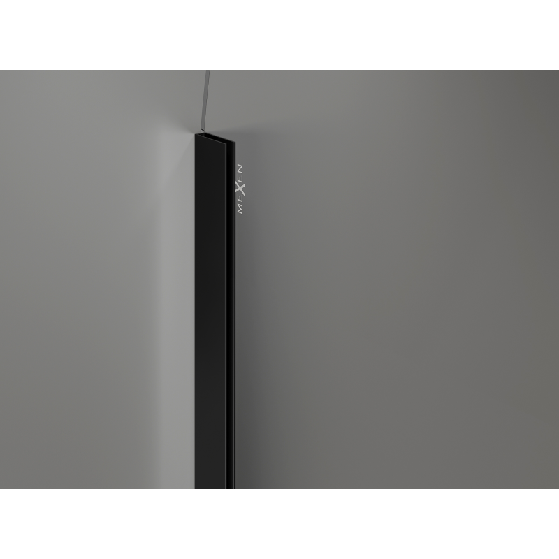 Mexen Kioto-Q sprchová stěna Walk-in 120 x 200 cm, transparentní 8 mm, černá - 800-120-101-70-00-Q