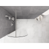 Mexen Kioto-Q sprchová stěna Walk-in 90 x 200 cm, transparentní 8 mm, kartáčovaný nikl - 800-090-101-97-00-Q
