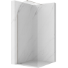 Mexen Kioto-Q sprchová stěna Walk-in 90 x 200 cm, transparentní 8 mm, kartáčovaný nikl - 800-090-101-97-00-Q