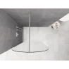 Mexen Kioto-Q sprchová stěna Walk-in 120 x 200 cm, transparentní 8 mm, kartáčovaný nikl - 800-120-101-97-00-Q