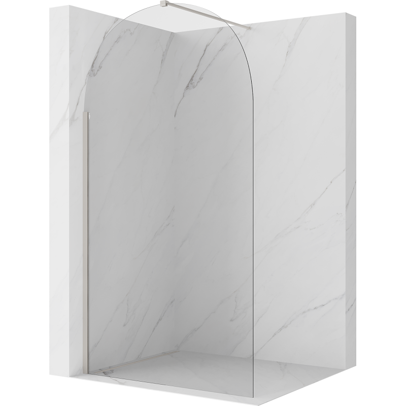 Mexen Kioto-Q sprchová stěna Walk-in 120 x 200 cm, transparentní 8 mm, kartáčovaný nikl - 800-120-101-97-00-Q