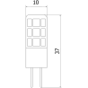 Mexen Oris LED žárovka G4, 2W, Neutrální - 4000K, 260 lm - L115-G4-0240-02