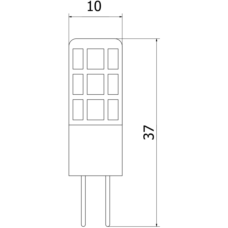 Mexen Oris LED žárovka G4, 2W, Studená - 6500K, 260 lm - L115-G4-0265-02