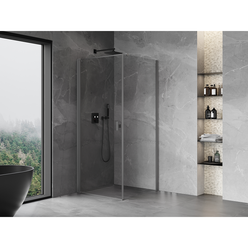 Mexen Mist-B otevírací sprchový kout 95 x 95 cm, transparentní, gun metal - 8A2T-095-095-95-00