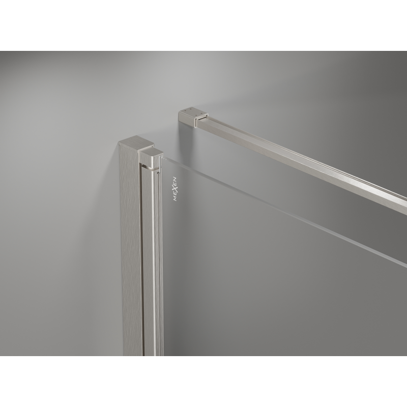 Mexen Mist-B sprchový kout s pantovými dveřmi 70 x 75 cm, transparentní, kartáčovaný nikl - 8A2T-070-075-97-00